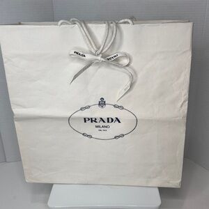 Prada White Shopping Bag with Logo-Large-Vintage